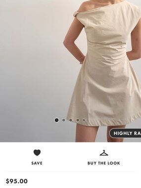 Topshop One-Shoulder Cream A-Line Mini Dress